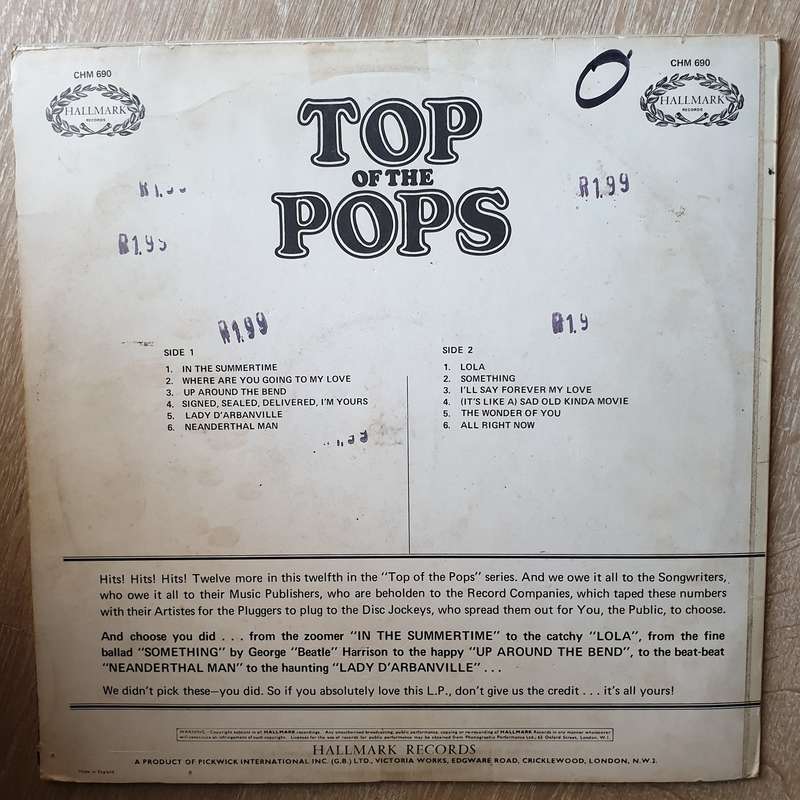 Top Of The Pops - Vinyl LP Record - Opened  - Very-Good+ Quality (VG+)