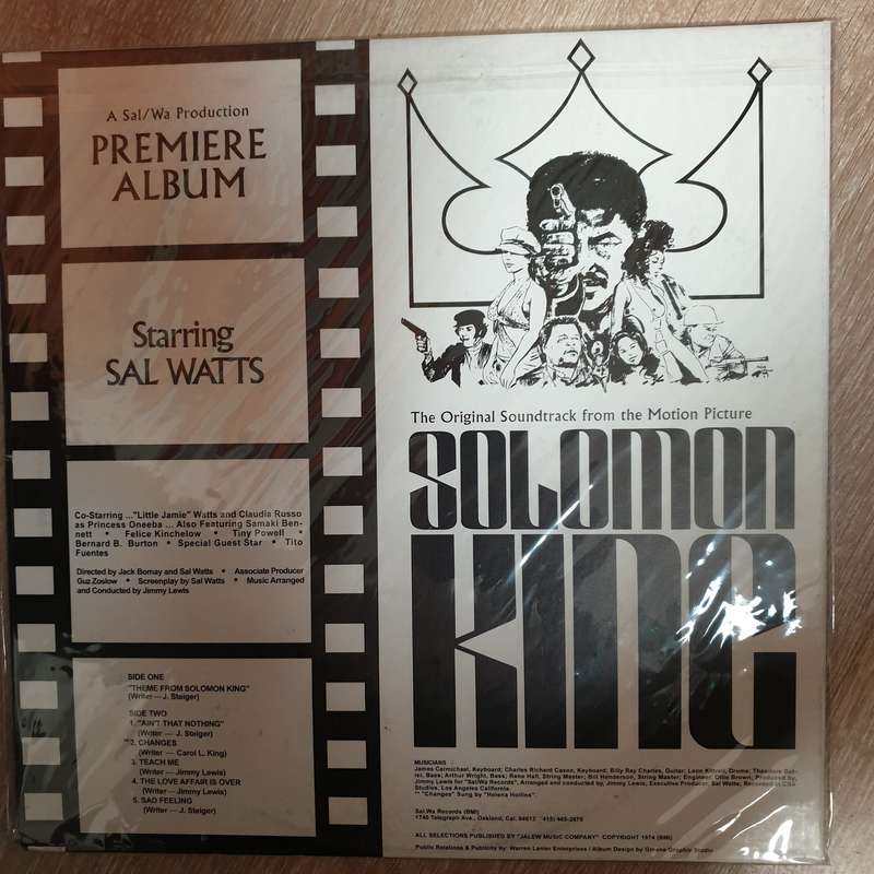 Solomon King - Soundtrack Album - Vinyl LP Record - Opened  - Very-Good+ Quality (VG+)