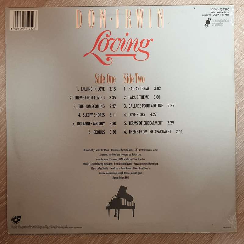 Don Irwin - Loving -  Vinyl LP Record - Opened  - Very-Good+ Quality (VG+)