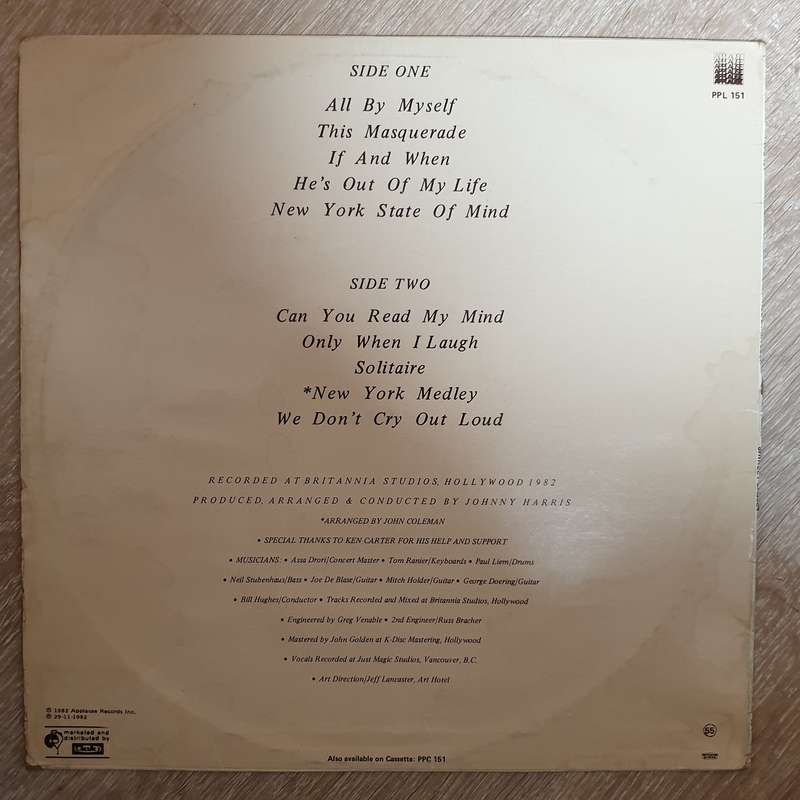 Shirley Bassey - All By Myself   Vinyl LP Record - Opened  - Good+ Quality (G+)