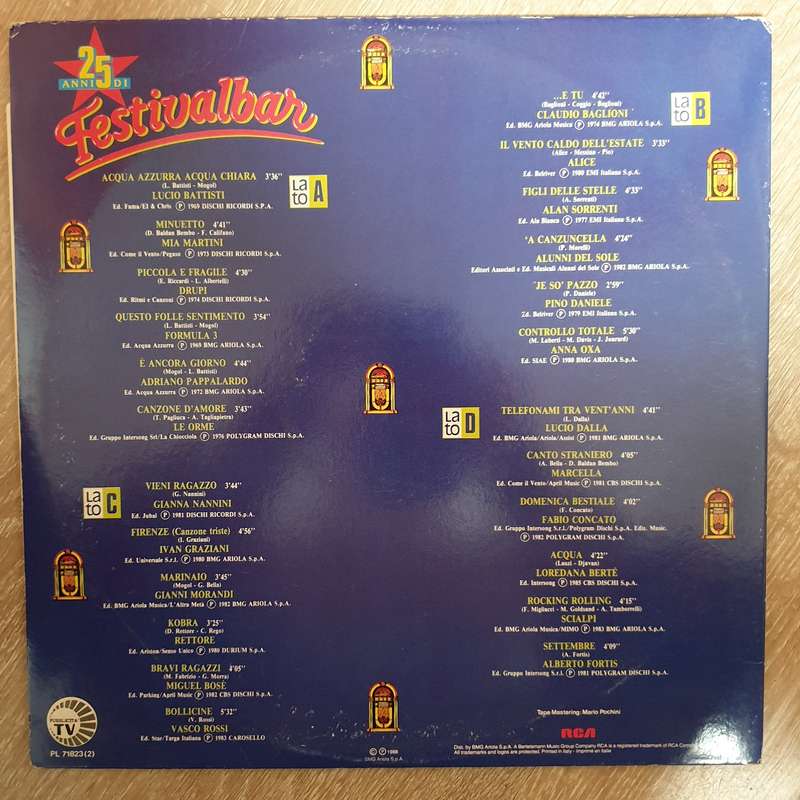 Festivalbar '- Anni Di 25 -  Vinyl LP Record - Opened  - Very-Good+ Quality (VG+)