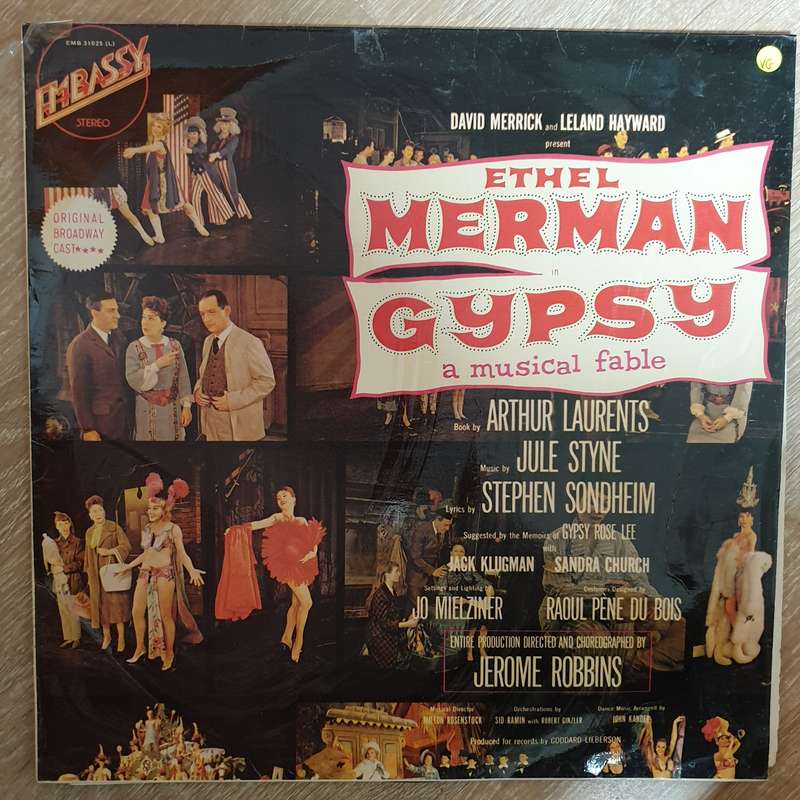 Gypsy - A Musical Fable - Ethel Merman, Jule Styne And Stephen Sondheim - Vinyl LP Record (VG)