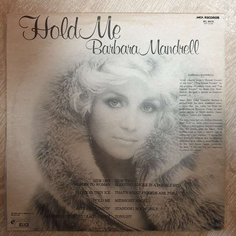 Barbara Mandrell  Hold Me  - Vinyl LP Record - Very-Good Quality (VG)