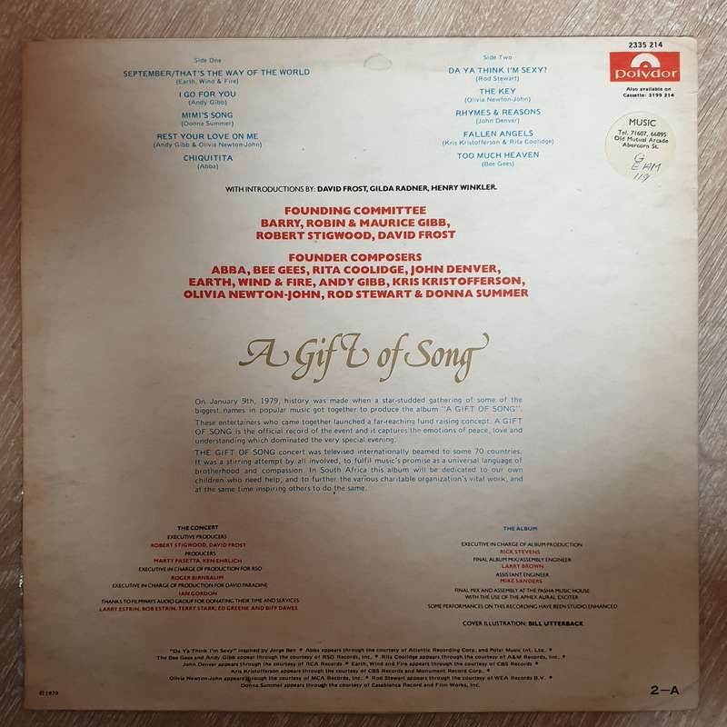 A Gift Of Song -  The Music For UNICEF Concert -  Vinyl LP Record - Very-Good+ Quality (VG+)