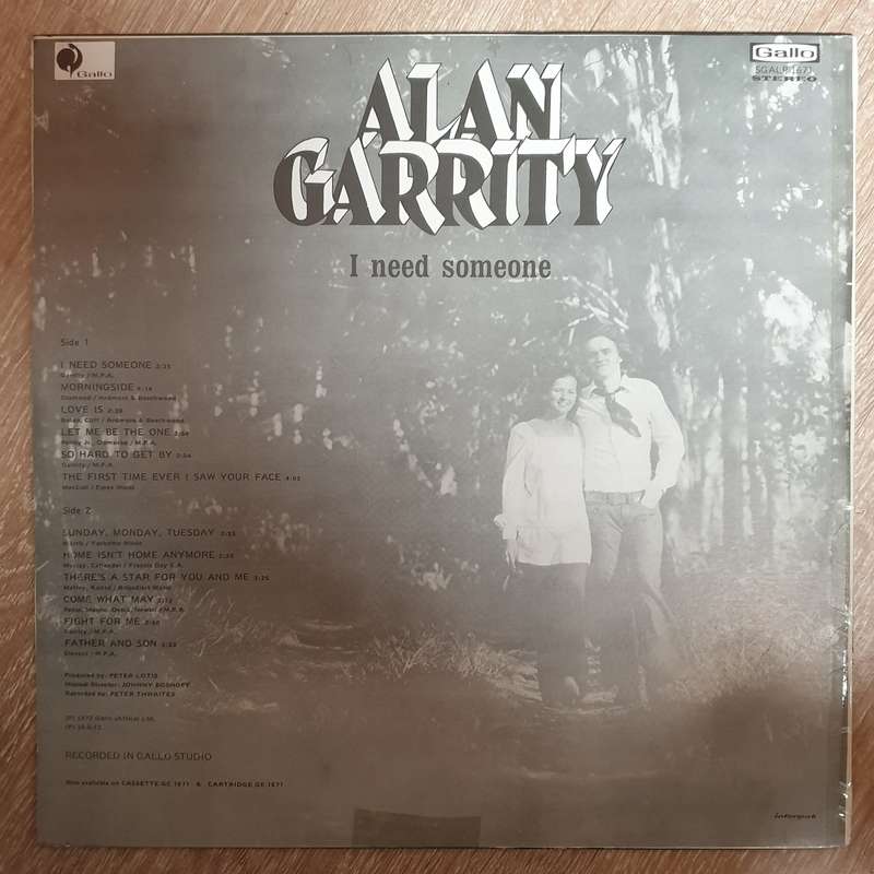 Alan Garrity  I Need Someone -  Vinyl LP Record - Opened  - Very-Good+ Quality (VG+)