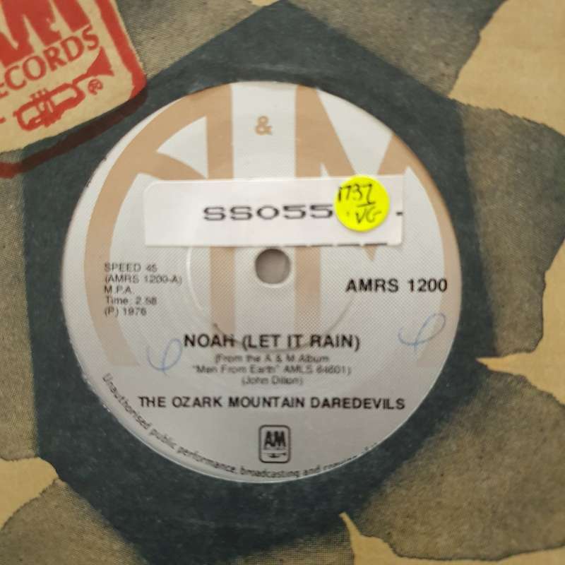The Ozark Mountain Daredevils  Noah - Vinyl 7" Record - Very-Good- Quality (VG-)