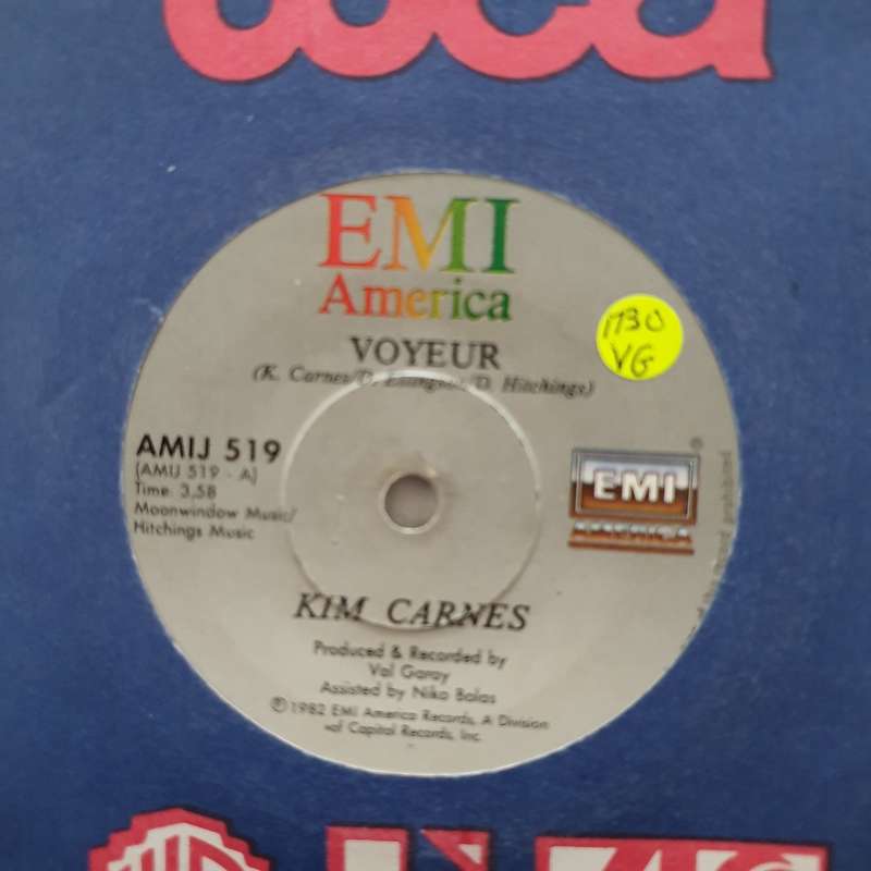 Kim Carnes  Voyeur - Vinyl 7" Record - Opened  - Very-Good Quality (VG)