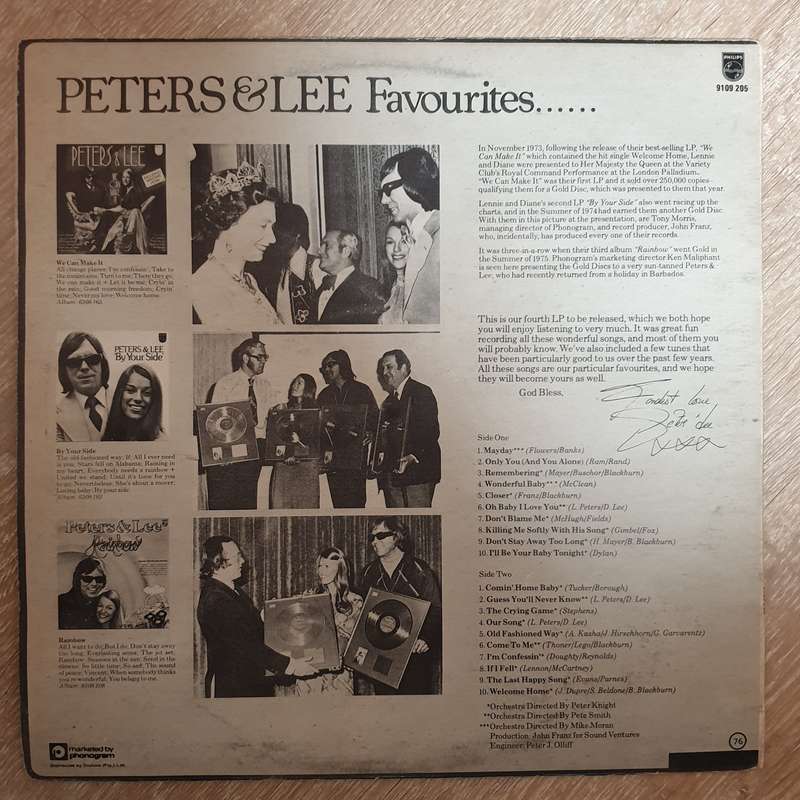 Peters & Lee - Favourites -  Vinyl LP Record - Opened  - Very-Good+ Quality (VG+)