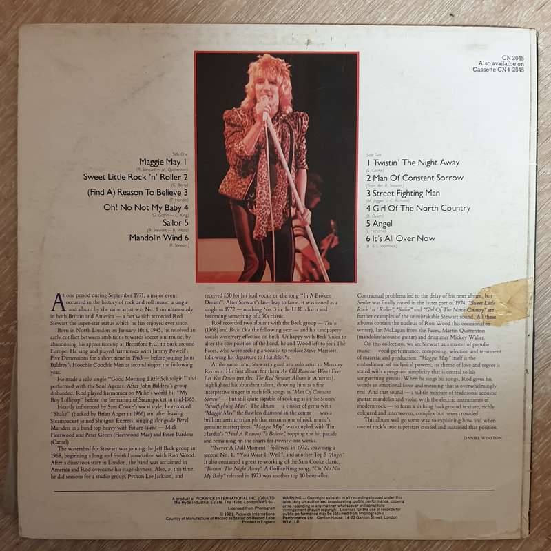 Rod Stewart - Maggie May -  Vinyl LP Record - Opened  - Very-Good- Quality (VG-)