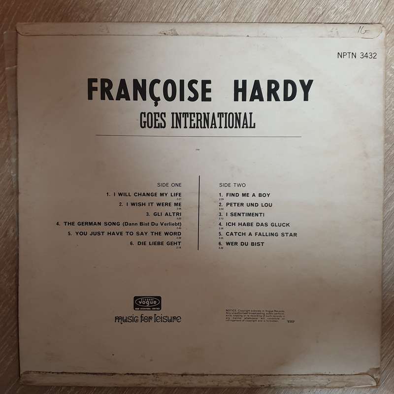 Francois Hardy Goes International  - Vinyl LP Record - Opened  - Very-Good Quality (VG)