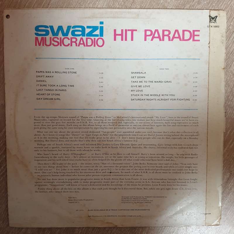 Swazi Music Hit Parade - Vinyl LP Record - Very-Good+ Quality (VG+)
