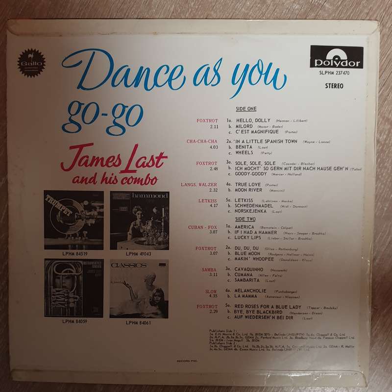 James Last And His Combo  Dance As You Go-Go - Vinyl LP Record - Opened  - Very-Good Qualit...