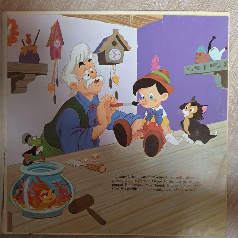 Walt Disney's Story And Songs From Pinocchio - Jiminy Cricket  Vinyl LP Record - Opened  - ...