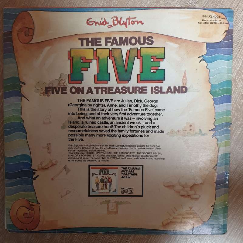 Enid Blyton - The Famous Five on a Treasure Island   Vinyl LP Record - Opened  - Good Quali...