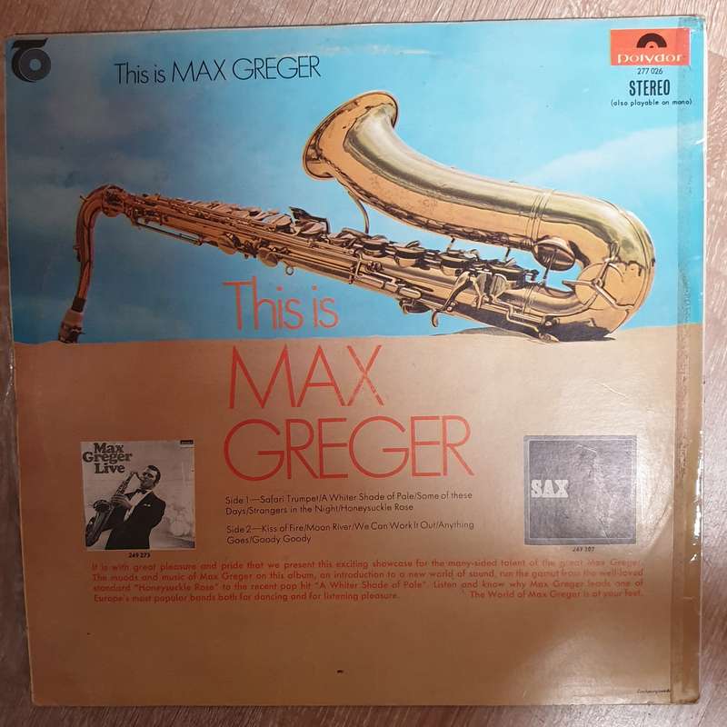 Max Greger  This Is Max Greger - Vinyl LP Record - Opened  - Very-Good Quality (VG)