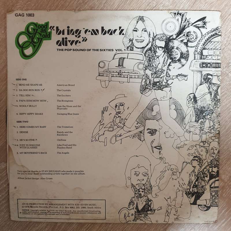 Bring Em Back Alive - Vol 1 -  Original Artists (Pop sound of Sixties) - Vinyl LP Record - Very-G...