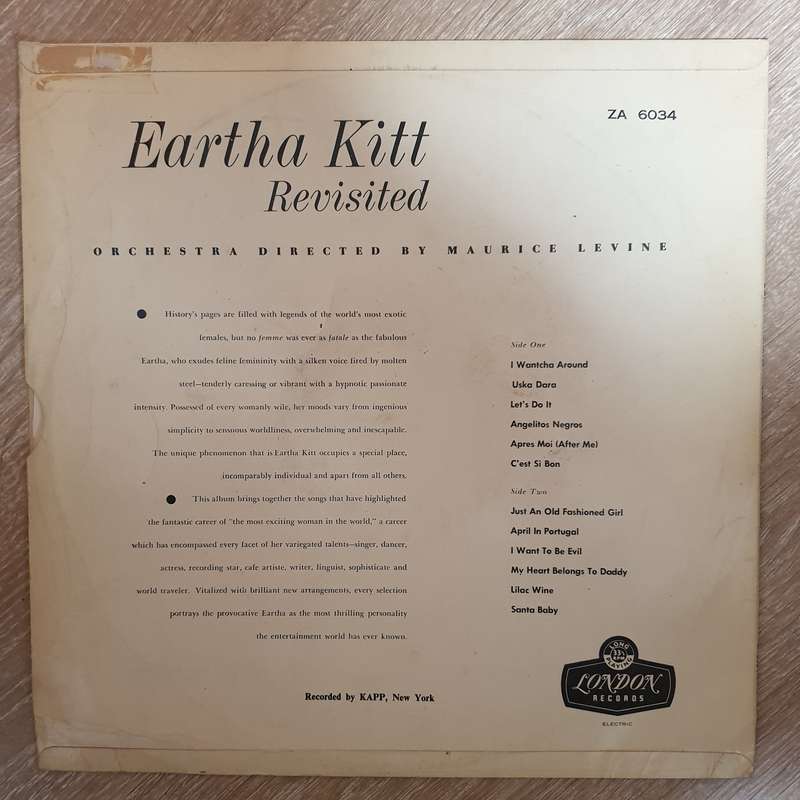 Eartha Kitt  Revisited  Vinyl LP Record  (VG+)