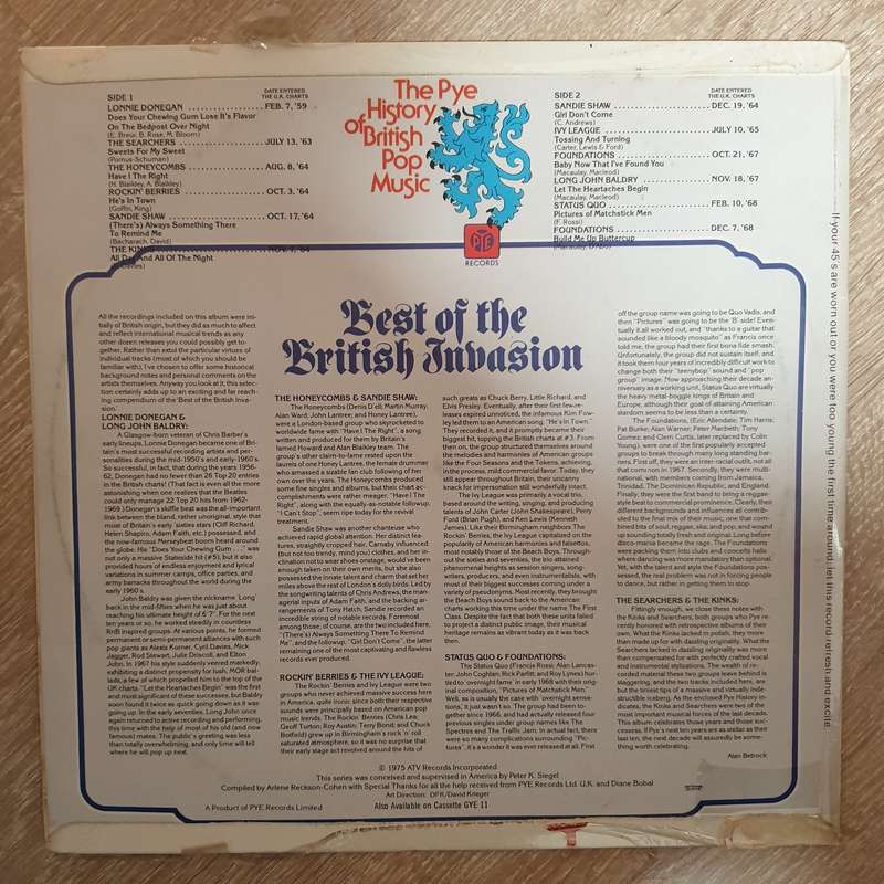 Best Of The British Invasion - Original Artists -  Vinyl LP Record - Opened  - Very-Good+ Quality...