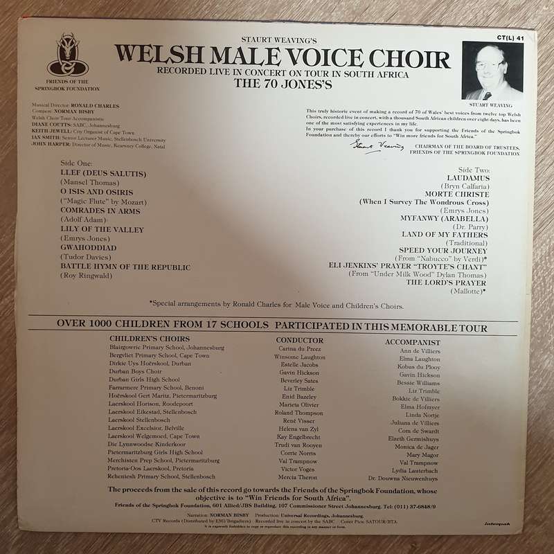 Stuart Weaving's Welsh Male Voice Choir (The 70 Jone's) - Recorded Live In Concert On Tour in Sou...