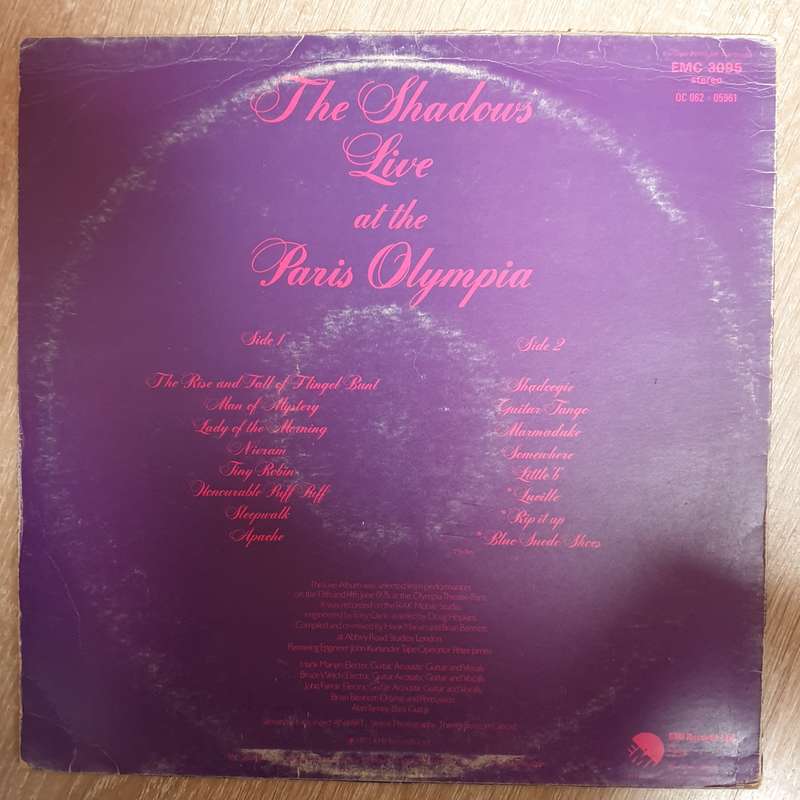 The Shadows  Live At The Paris Olympia -  Vinyl LP Record - Opened  - Very-Good+ Quality (VG+)
