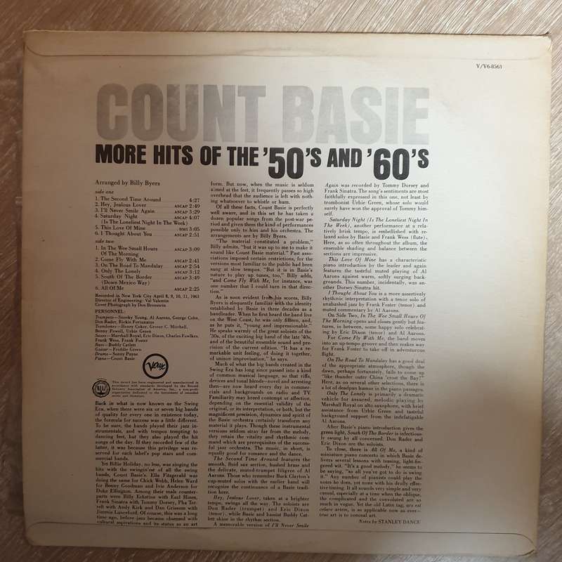Count Basie  More Hits Of The '50's And '60's - Vinyl LP Record  (VG)