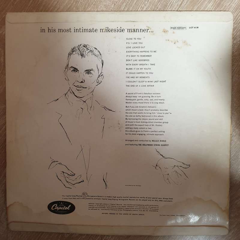 Frank Sinatra  Close To You - Vinyl LP Record - Opened  - Very-Good Quality (VG)