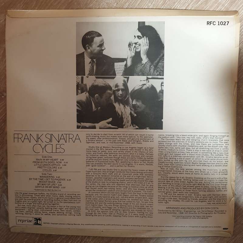 Frank Sinatra  Cycles - Vinyl LP Record - Opened  - Very-Good Quality (VG)