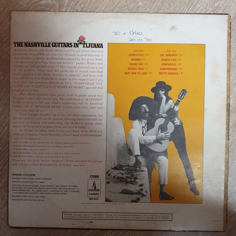 The Nashville Guitar  The Nashville Guitar In Tijuana  Vinyl LP Record - Very-Good+ Q...
