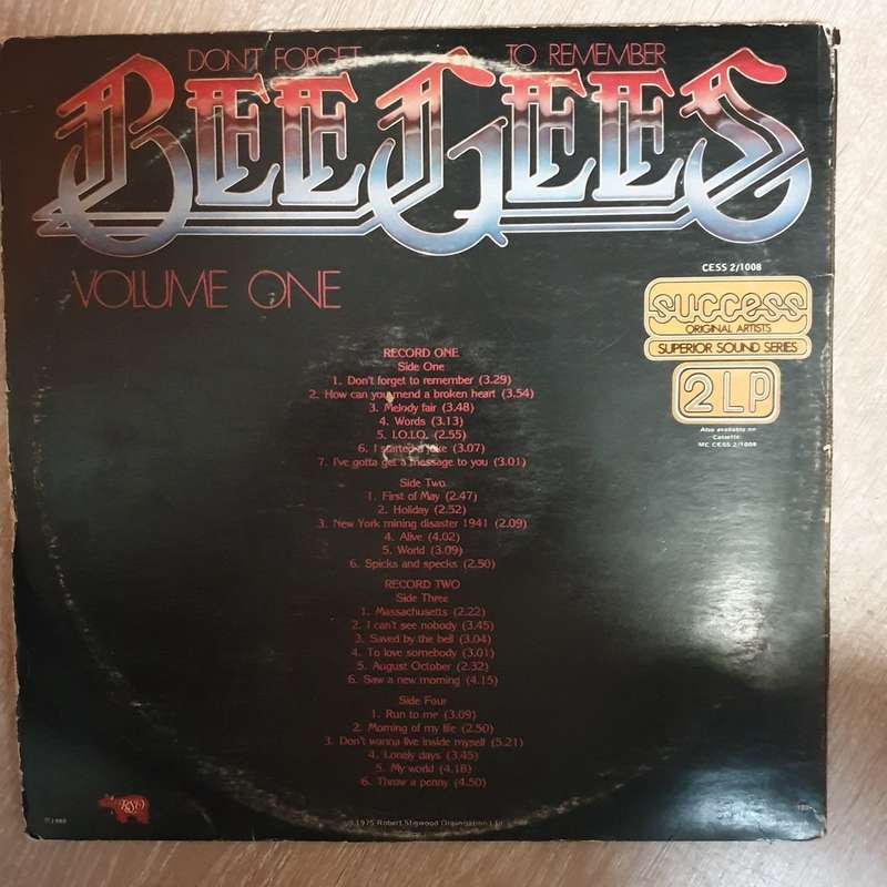 Bee Gees - Don't Forget to Remember - Volume One   Double  Vinyl LP Record - Opened  - Very...
