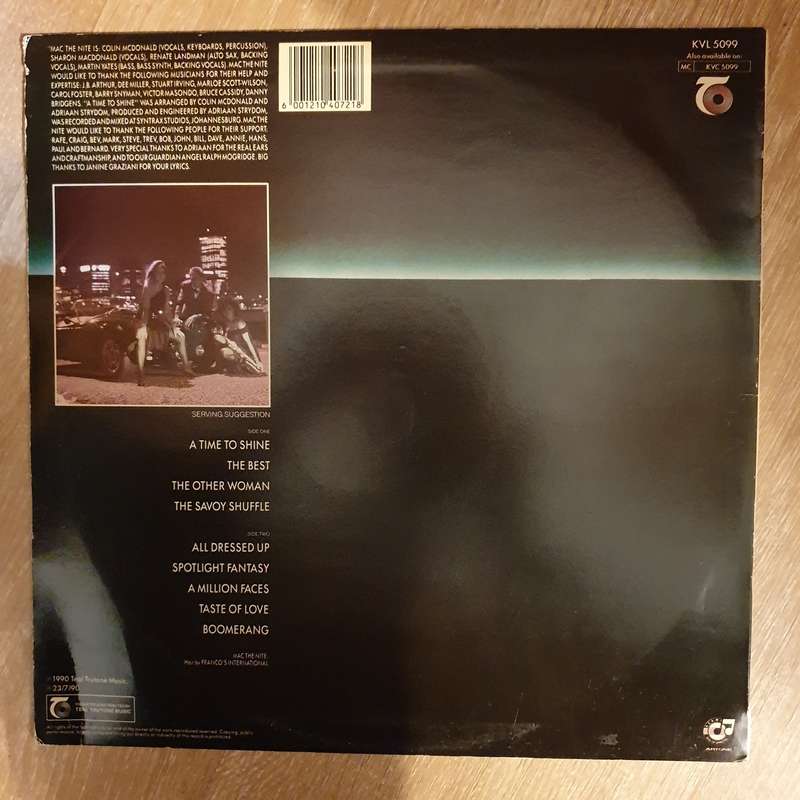 Mac The Nite  A Time To Shine - Vinyl LP Record - Opened  - Very-Good+ Quality (VG+)