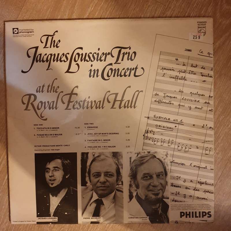 Jacques Loussier Trio  In Concert At The Royal Festival Hall - Vinyl LP Record - Opened  - ...