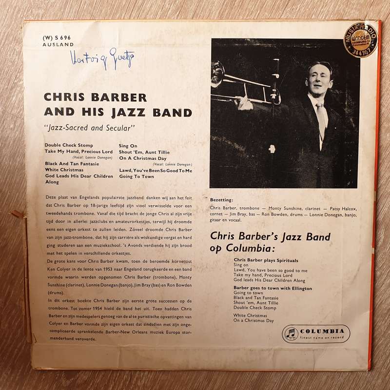 Chris Barber And His Jazz Band  Jazz Sacred And Secular -  Vinyl LP Record - Opened  - Very...
