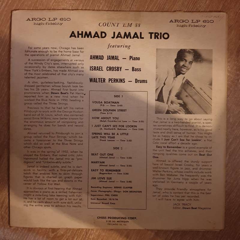 Ahmad Jamal Trio  Count 'Em 88 -  Vinyl LP Record - Very-Good- Quality (VG-)