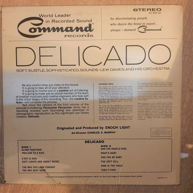 Lew Davies And His Orchestra  Delicado - Vinyl LP Record - Opened  - Very-Good+ Quality (VG+)