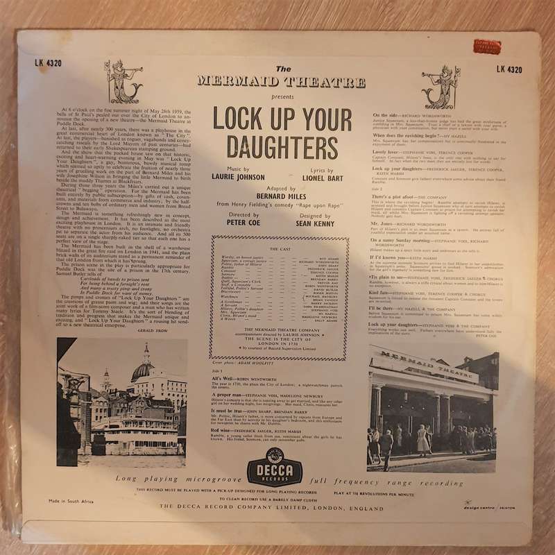 Lock Up Your Daughters - Laurie Johnson, Lionel Bart  The Mermaid Theatre Presents - Vinyl ...