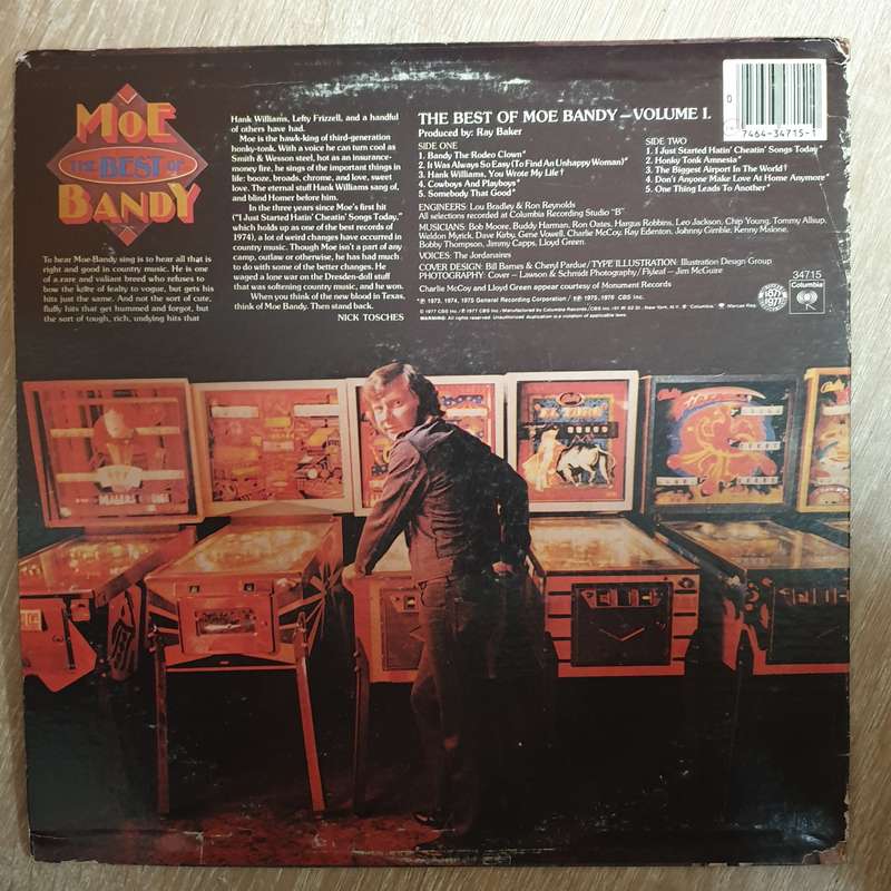 Moe Bandy  The Best Of Moe Bandy, Volume I -  Vinyl LP Record - Very-Good+ Quality (VG+)