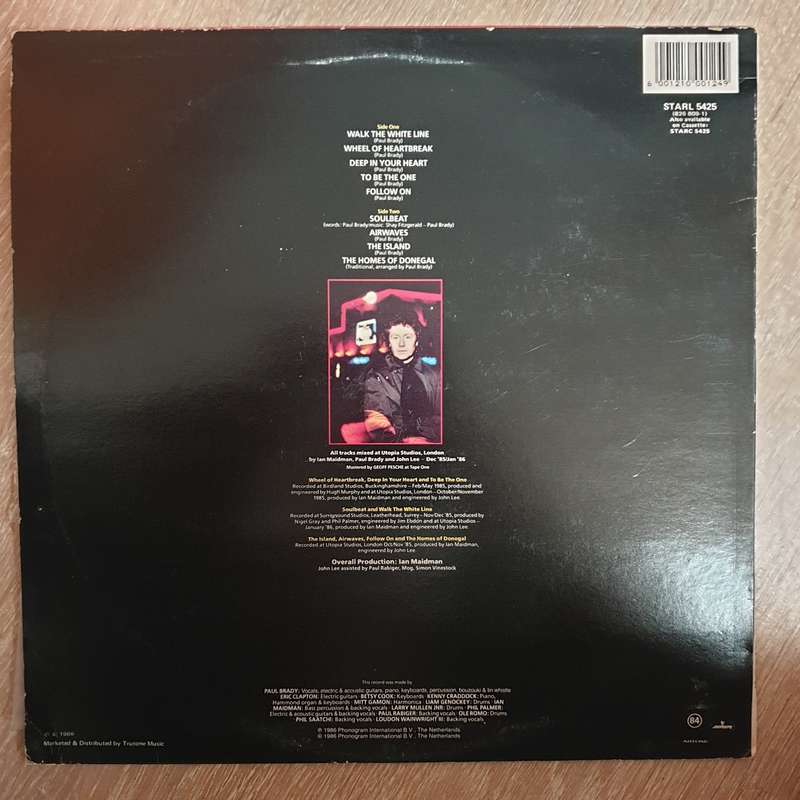Paul Brady  Back To The Centre -  Vinyl LP Record - Very-Good+ Quality (VG+)