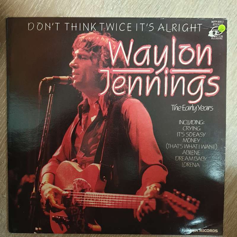 Waylon Jennings  Don't Think Twice -  Vinyl LP Record - Very-Good+ Quality (VG+)