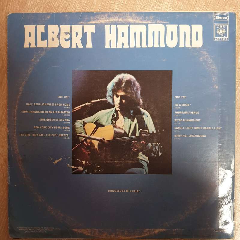 Albert Hammond  Albert Hammond -  Vinyl LP Record - Very-Good+ Quality (VG+)
