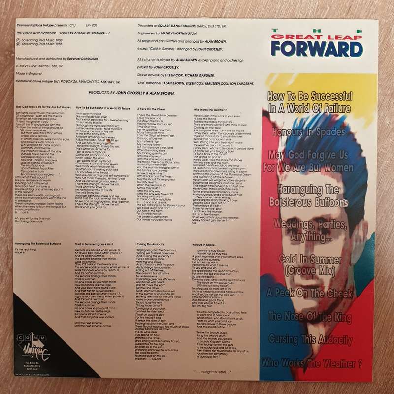 The Great Leap Forward  Don't Be Afraid Of Change... - Vinyl LP Record - Very-Good+ Quality...