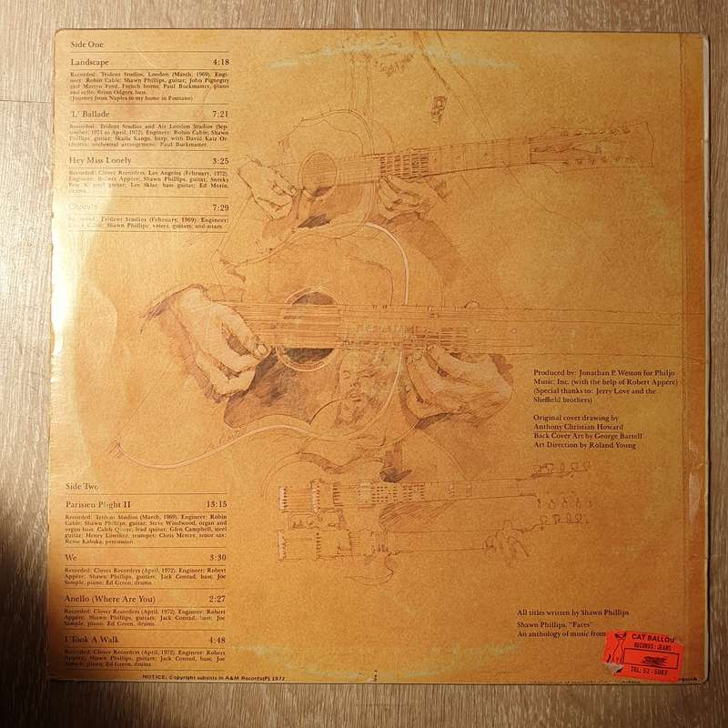 Shawn Phillips  Faces - Vinyl LP Record - Very-Good+ Quality (VG+)