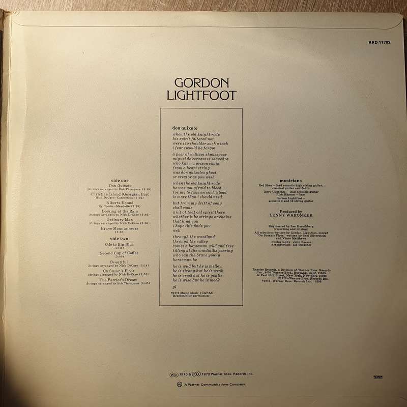 Gordon Lightfoot - Double Album Set - If you Could Read my Mind &  Don Quixote -  Double Vinyl LP...