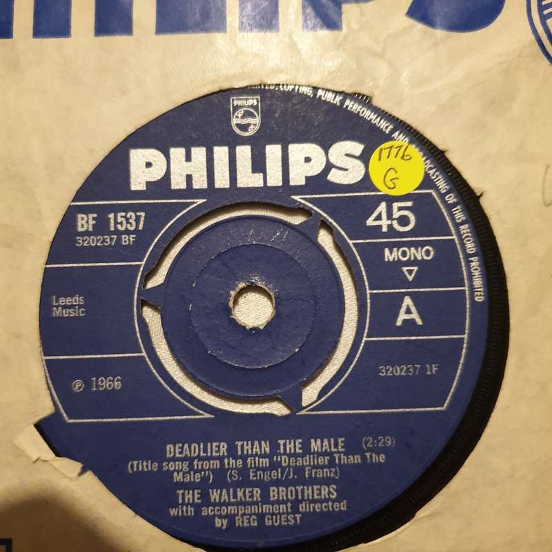 The Walker Brothers  Deadlier Than The Male - Vinyl 7" Record - Good Quality (G)