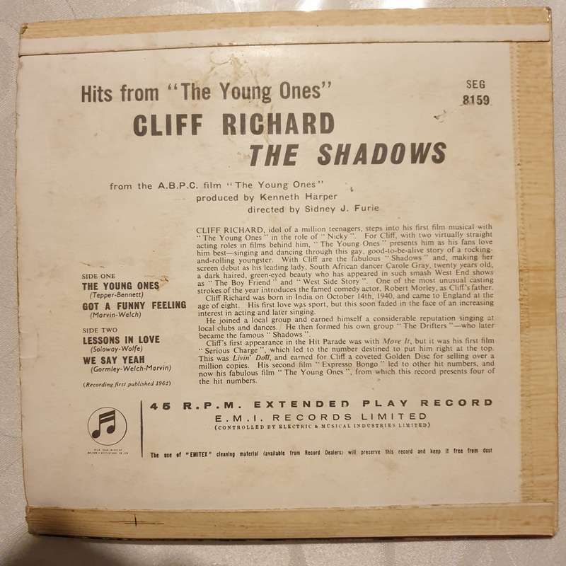 Cliff Richard - The Shadows  Hits From "The Young Ones" - Vinyl 7" Record - Good+ Quality (G+)