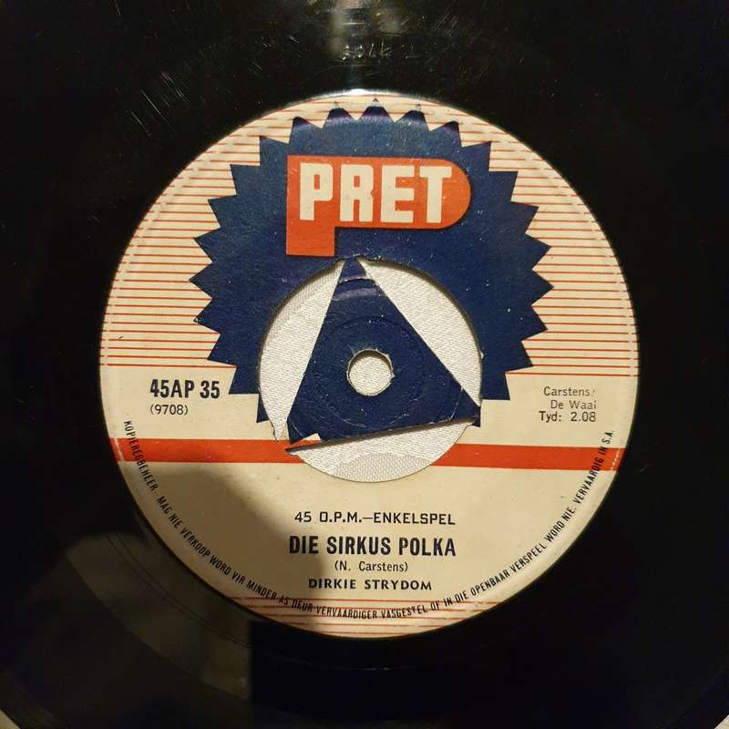 Dirkie Stydom en Sy Ghitaar - Pat Se Boogie - Vinyl 7" Record - Good Quality (G)
