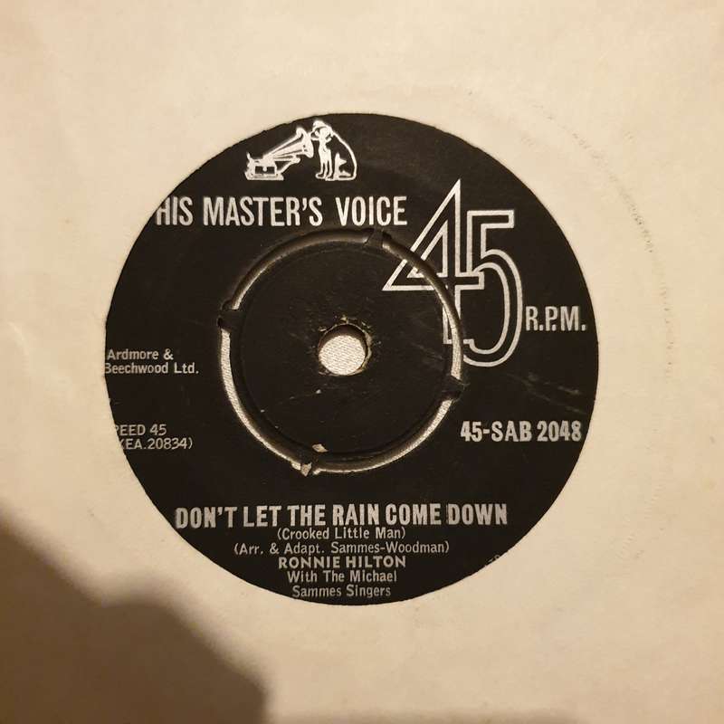 Ronnie Hilton  Don't Let The Rain Come Down - Vinyl 7" Record - Opened  - Very-Good Quality...