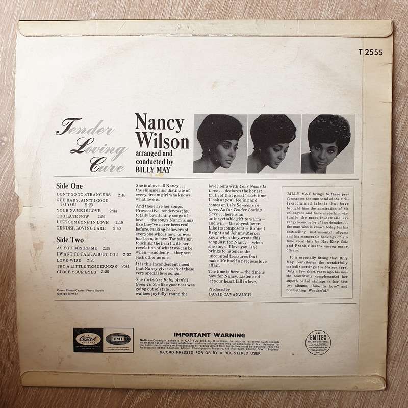 Nancy Wilson  Tender Loving Care (TLC) - Vinyl LP Record - Opened  - Very-Good Quality (VG)