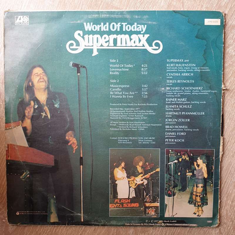 Supermax  World Of Today  Vinyl LP Record - Opened  - Good Quality (G)