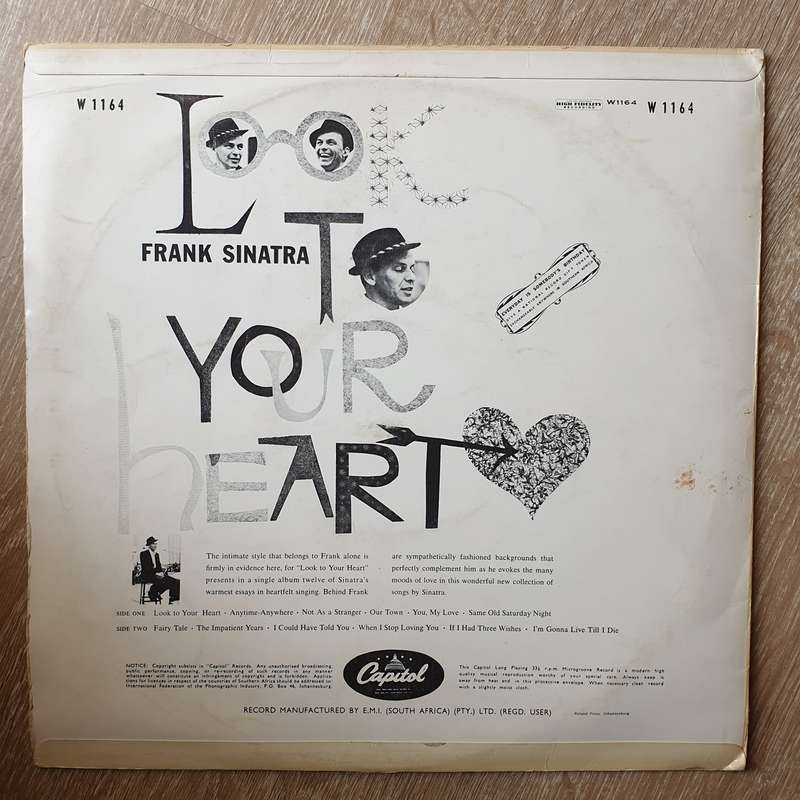 Frank Sinatra  Look To Your Heart -  Vinyl LP Record - Very-Good+ Quality (VG+)