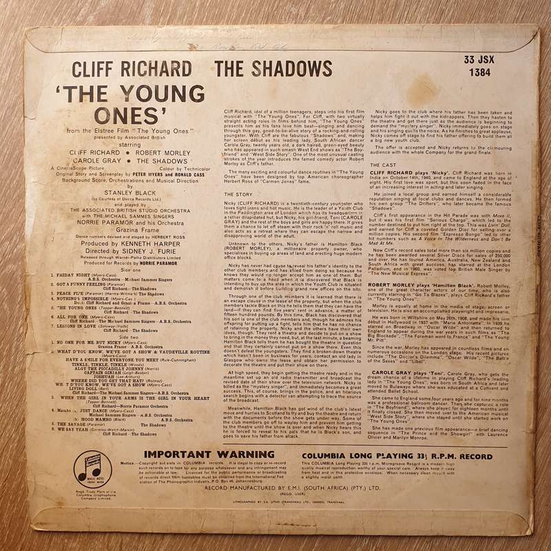 Cliff Richard And The Shadows  The Young Ones - Vinyl LP Record - Opened  - Good+ Quality (G+)